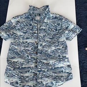 Vineyard Vines Shark Button Down Shortsleeve Boys M 8-10